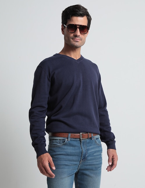 SUETER WEEKEND, G, AZUL MARINO LISO CER
