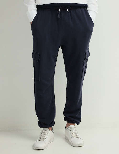 Pants regular con jareta para hombre 1