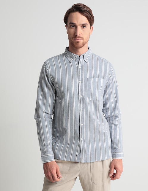 Camisa casual Weekend de algodón manga larga para hombre
