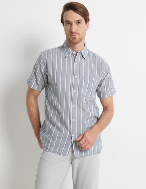 Camisa casual de algodón manga corta para hombre 1