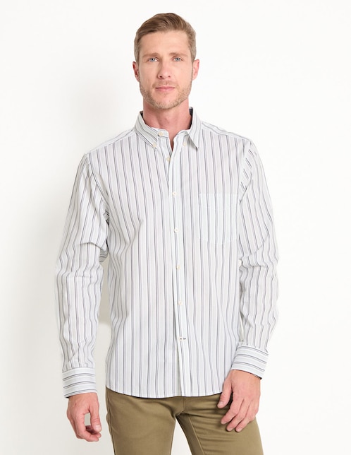 Camisa casual de algodón manga larga para hombre