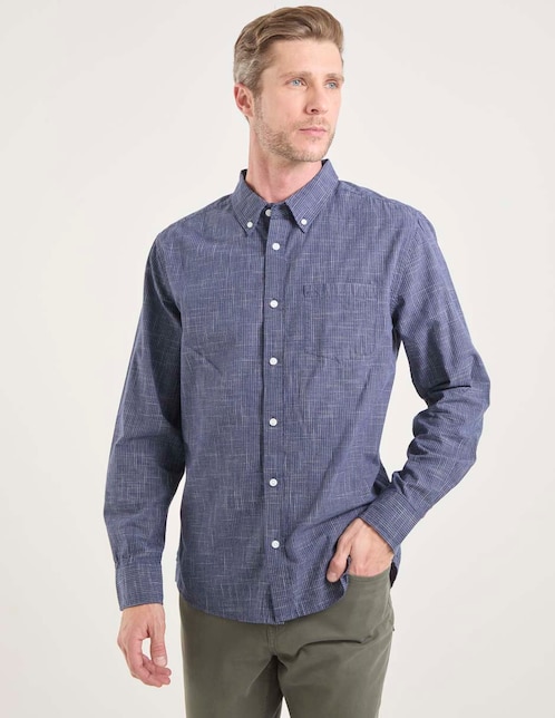Camisa casual manga larga para hombre 1