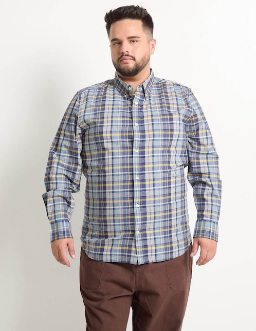 Camisa casual de algodón manga larga para hombre 1