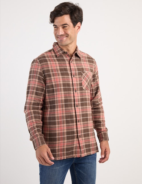 Camisa casual de algodón manga larga para hombre
