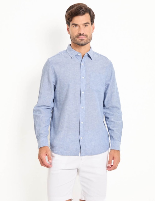 Camisa casual Weekend de algodón manga larga para hombre