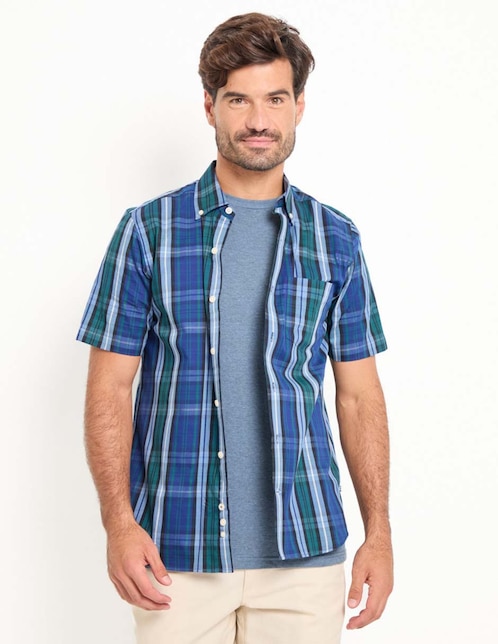 Camisa casual de algodón manga corta para hombre 1