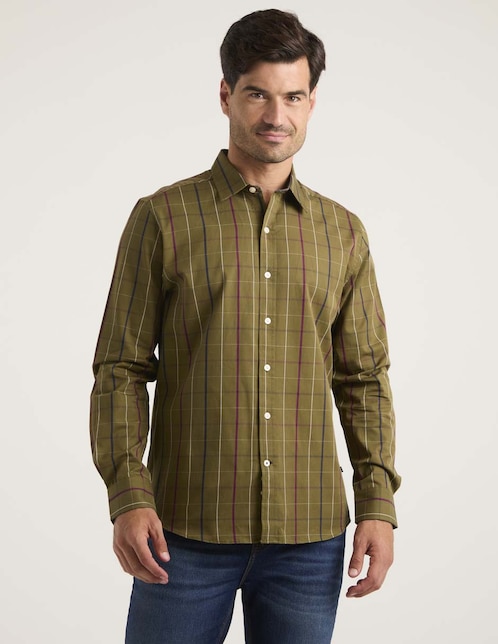 Camisa casual de algodón manga larga para hombre 1