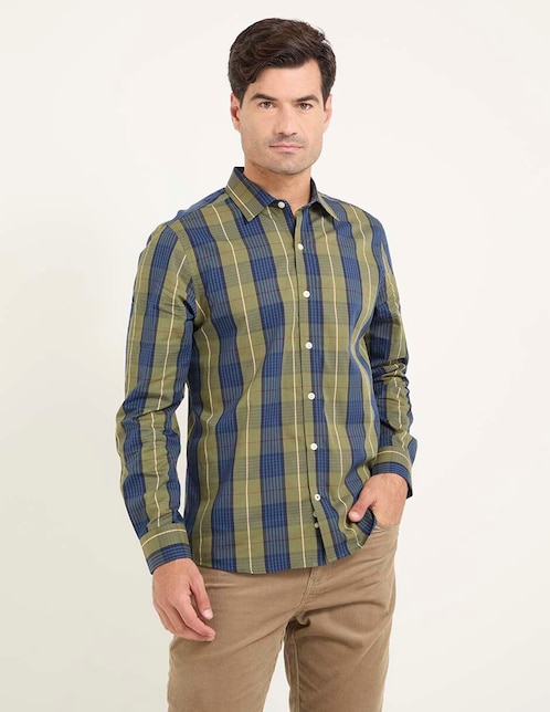 Camisa casual manga larga para hombre 1