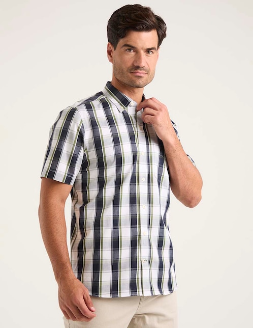 Camisa casual de algodón manga corta para hombre 1