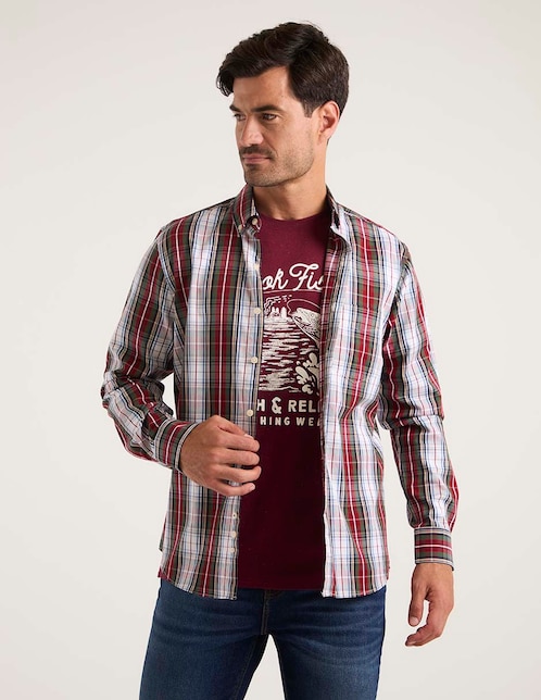 Camisa casual de algodón manga larga para hombre 1