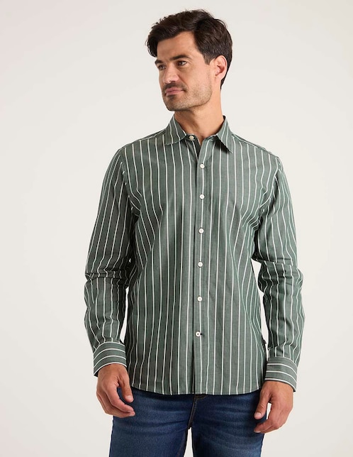 Camisa casual manga larga para hombre 1