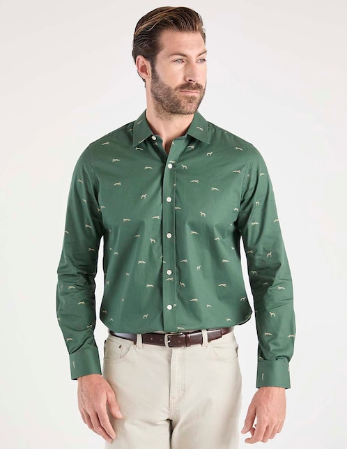 Camisa casual de algodón manga larga para hombre 1