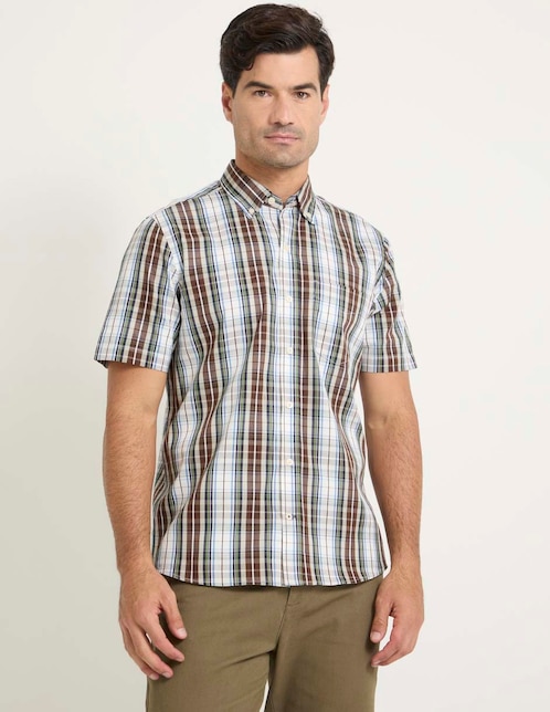 Camisa casual de algodón manga corta para hombre 1