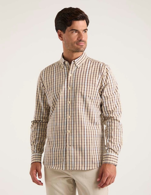 Camisa casual Weekend de algodón manga larga para hombre