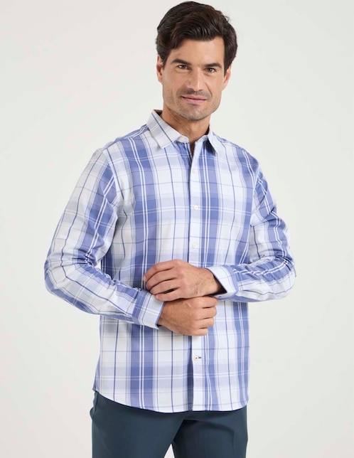 Camisa business casual de algodón manga larga para hombre 1