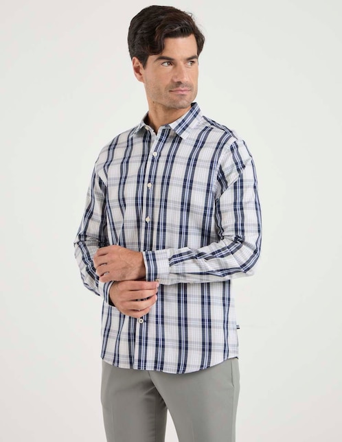 Camisa business casual de algodón manga larga para hombre 1