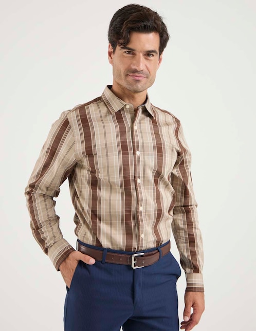 Camisa casual manga larga para hombre 1