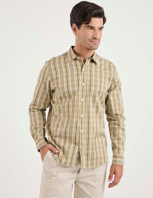 Camisa casual de algodón manga larga para hombre 1