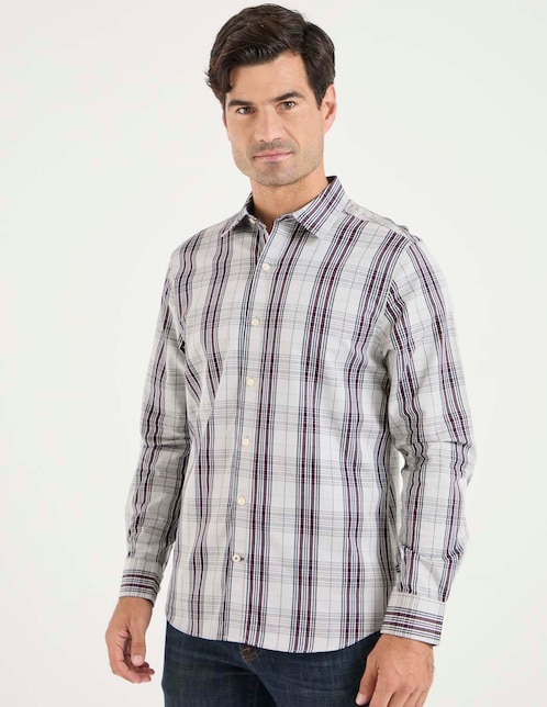 Camisa casual de algodón manga larga para hombre 1