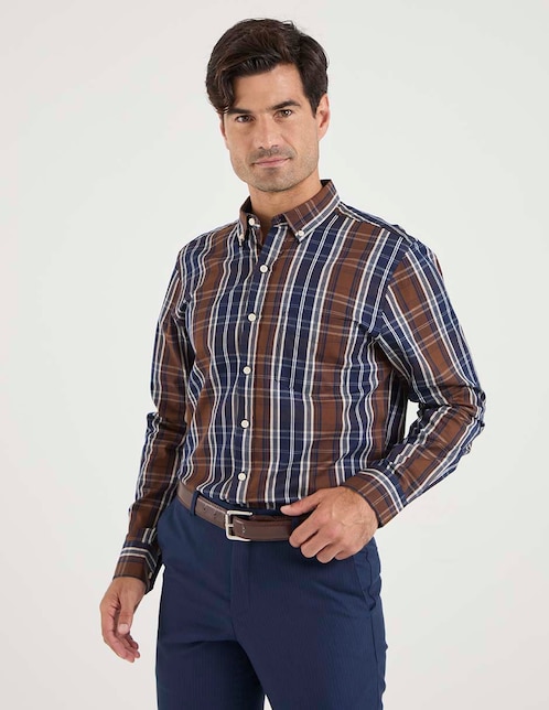 Camisa casual de algodón manga larga para hombre 1