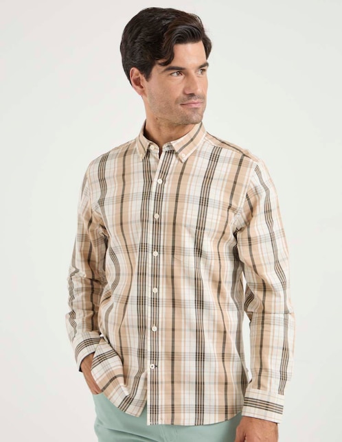 Camisa casual de algodón manga larga para hombre 1