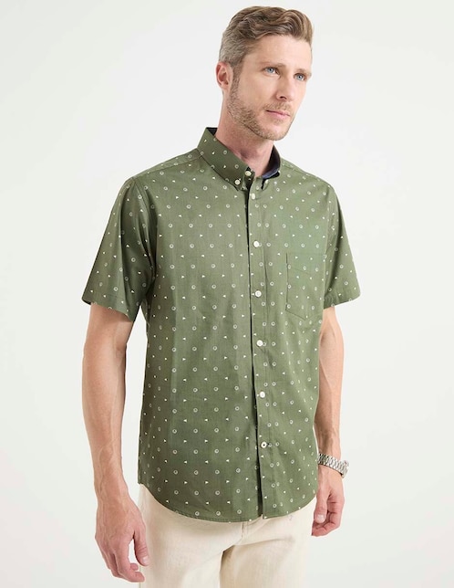 Camisa casual Weekend de algodón manga corta para hombre