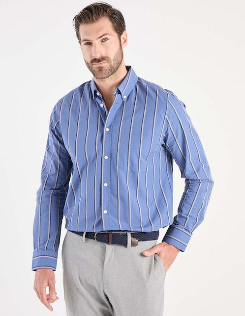 Camisa business casual de algodón manga larga para hombre 1