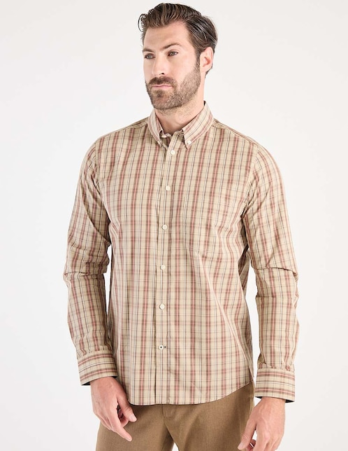Camisa business casual de algodón manga larga para hombre 1