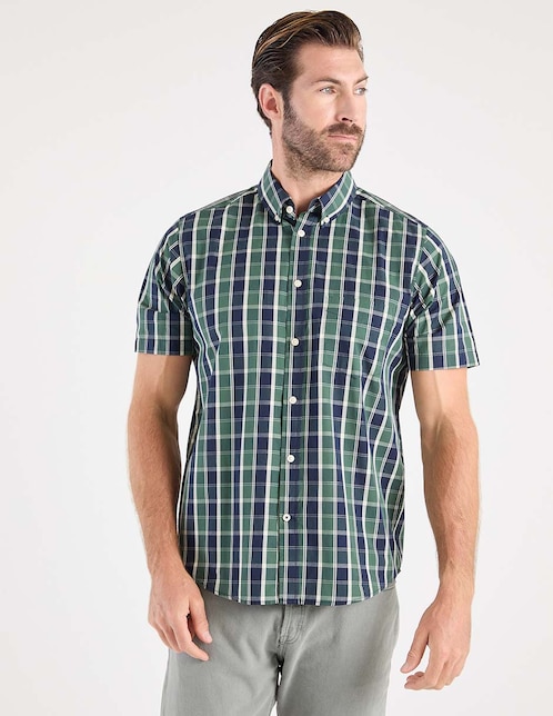 Camisa casual de algodón manga corta para hombre 1