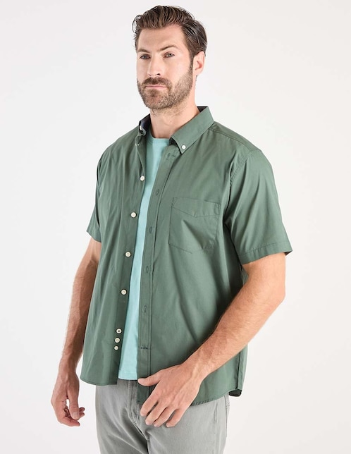 Camisa casual de algodón manga corta para hombre 1
