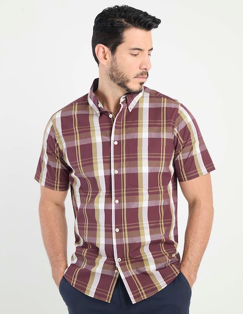 Camisa casual de algodón manga corta para hombre 1