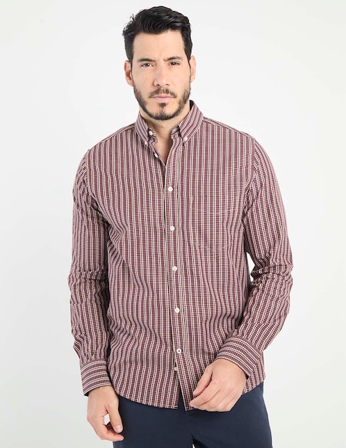 Camisa casual de algodón manga larga para hombre 1