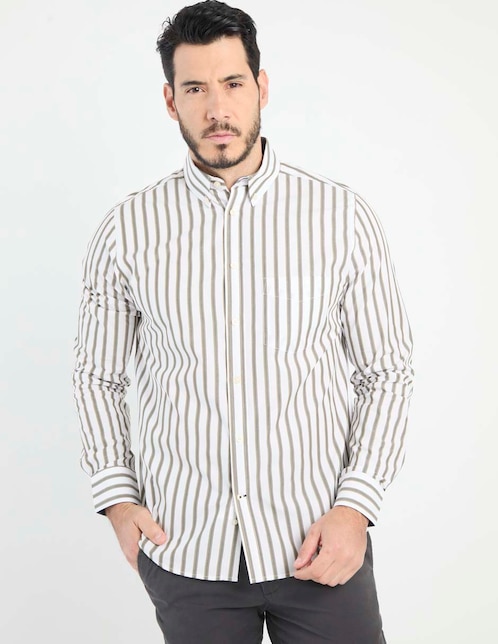Camisa casual de algodón manga larga para hombre 1