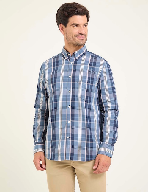 Camisa casual manga larga para hombre 1