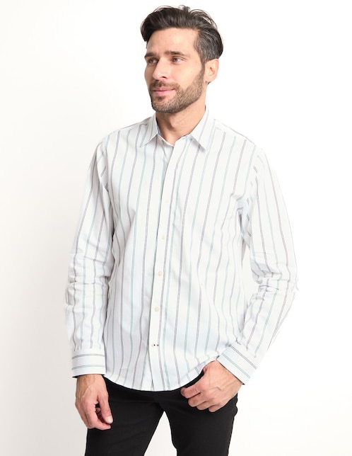Camisa casual manga larga para hombre