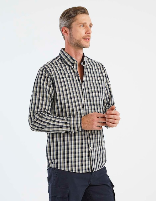 Camisa casual de algodón manga larga para hombre 1