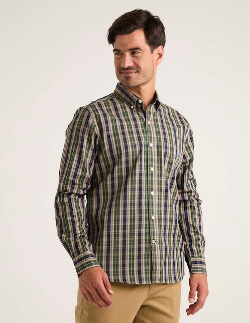 Camisa casual manga larga para hombre 1