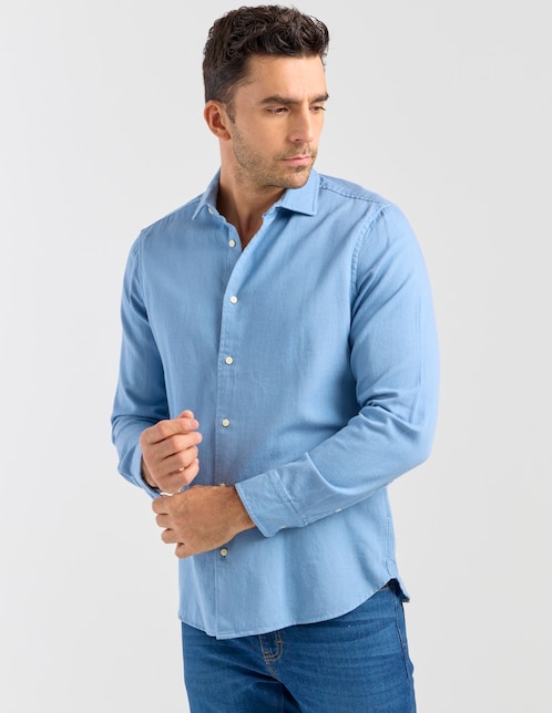 Camisa casual manga larga para hombre 1