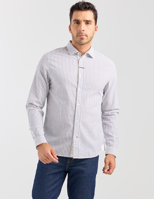 Camisa casual manga larga para hombre 1