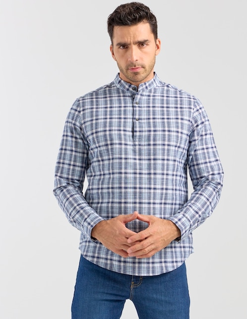 Camisa casual manga larga para hombre 1
