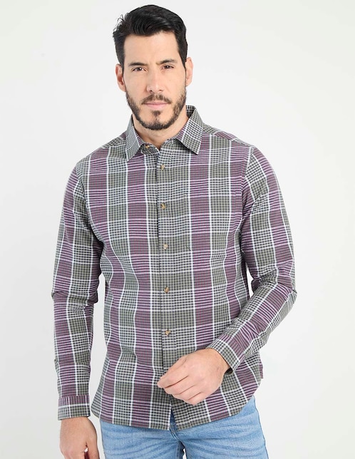 Camisa casual de algodón manga larga para hombre 1