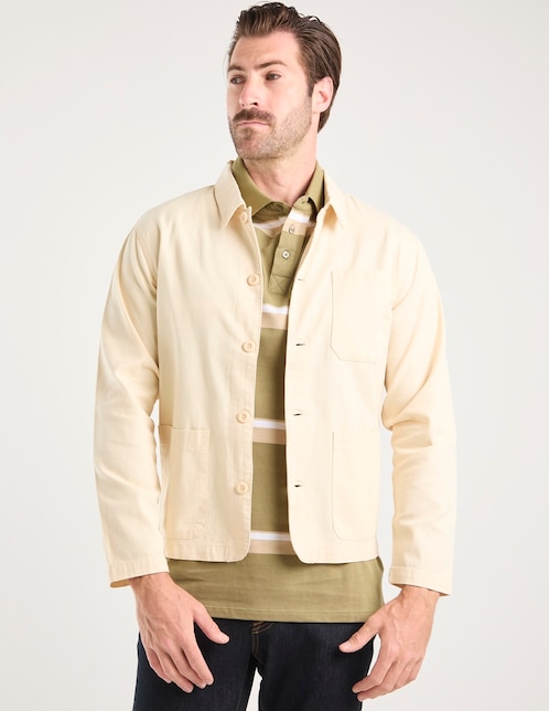 Sobrecamisa casual de algodón manga larga para hombre 1