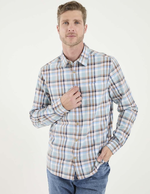 Camisa casual de algodón manga larga para hombre 1