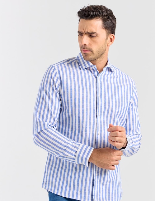 Camisa casual manga larga para hombre 1
