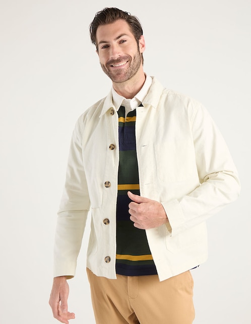 Sobrecamisa casual de algodón manga larga para hombre 1