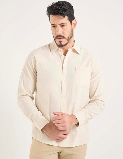 Camisa casual manga larga para hombre 1
