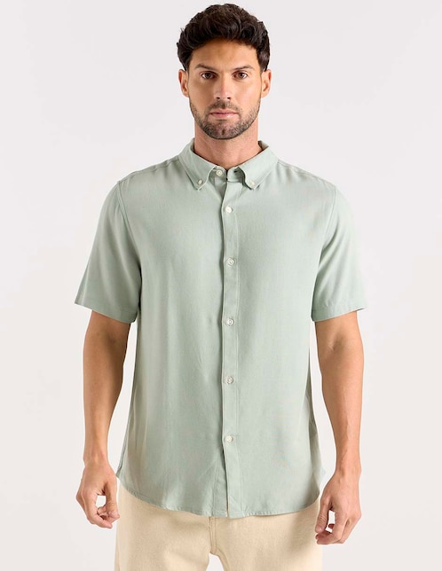 Camisa casual de algodón manga corta para hombre 1