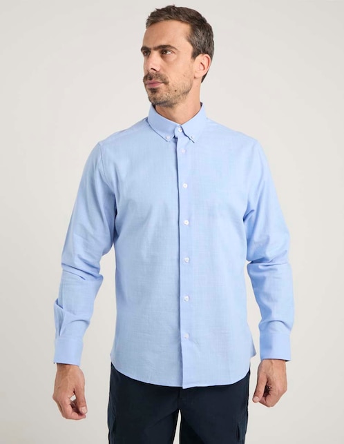 Camisa casual de algodón manga larga para hombre 1