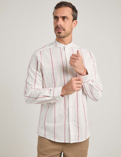 Camisa casual de algodón manga larga para hombre 1