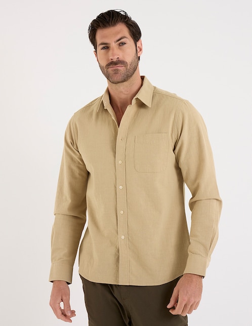 Camisa casual manga larga para hombre 1